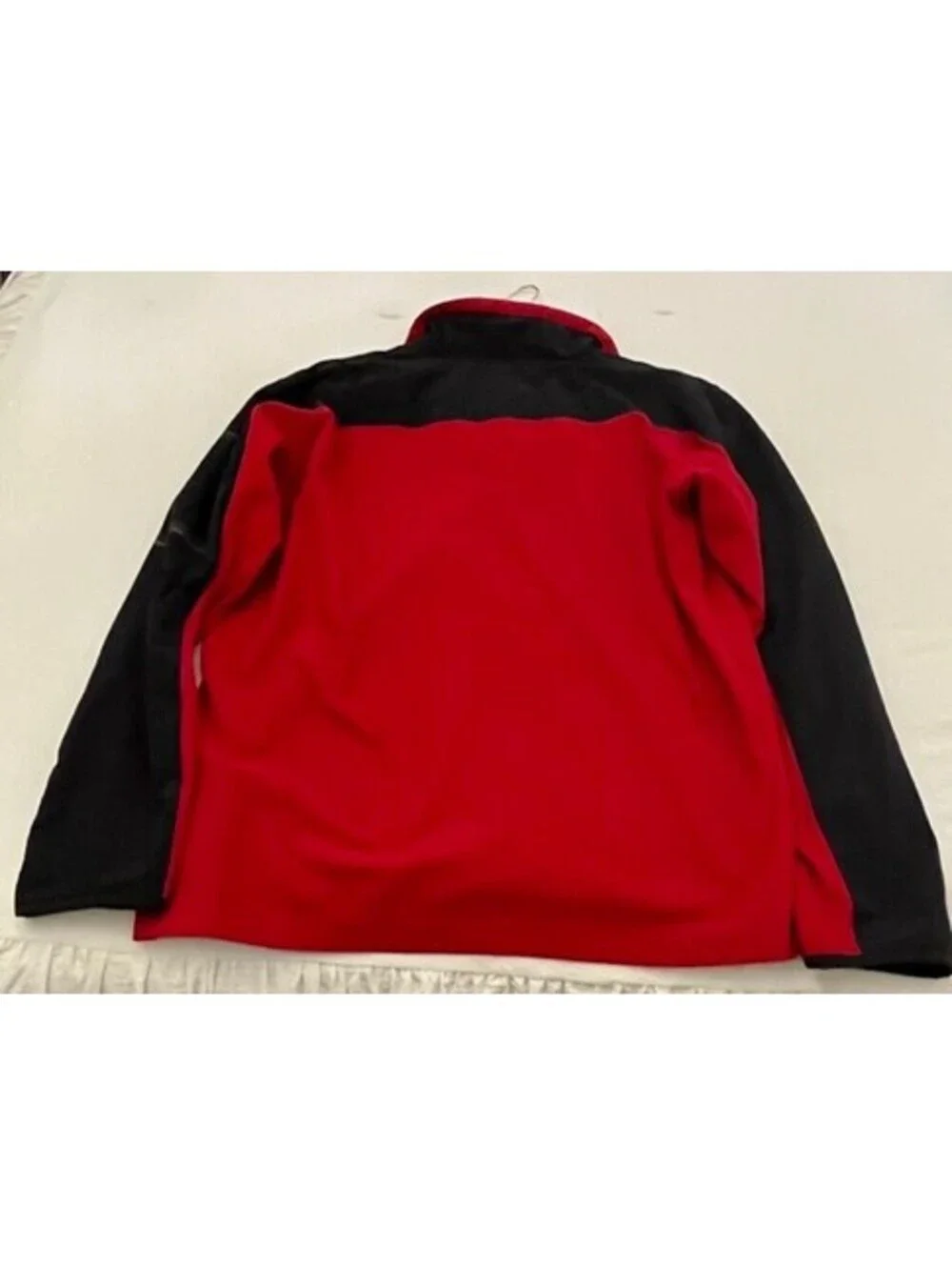 The North Face TKA Glacier Quarter-Zip Fleece Pullover Red Black Colorway Size L